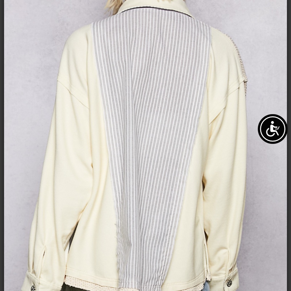 Stylish Cream and Gray Women's Top POL - Picture 3 of 3